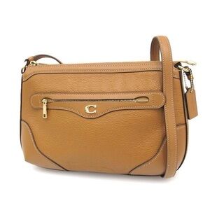Coach Ivie Messenger F72839 Light Cognac Pebbled Leather Crossbody $328 Retail